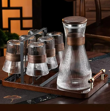 Drinking Glass Chinese | Vertical Pattern Glass Cups | Home High Temperature Resistant